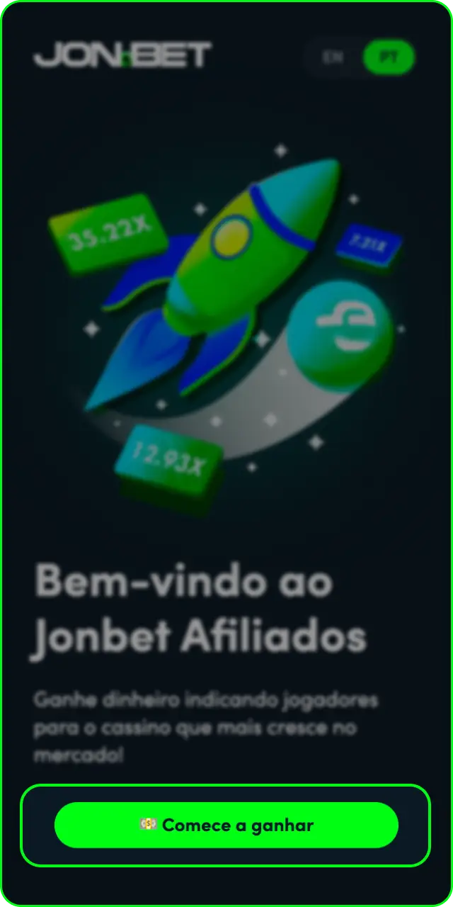 Acesse o formulário de cadastro para se tornar um membro do Programa de Afiliados Jonbet.
