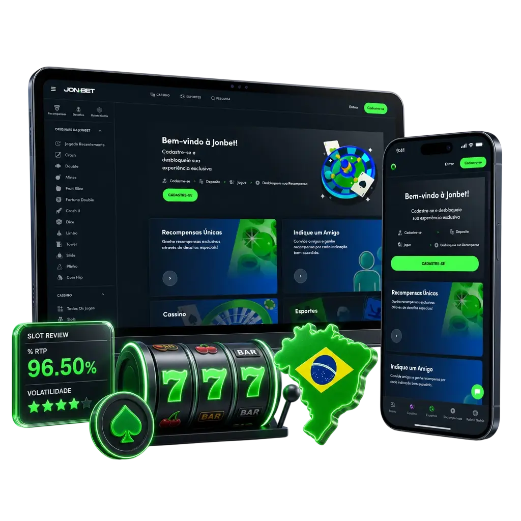 Lobby de slots da Jonbet com mais de 3.000 títulos, diversos provedores e temas para jogadores do Brasil