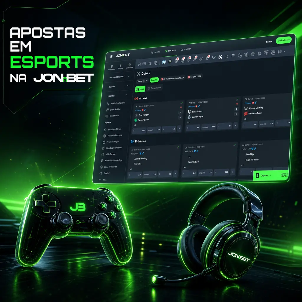 Apostas em esports na Jonbet: mercados para CS2, League of Legends, Dota 2, Valorant e Free Fire com odds ao vivo