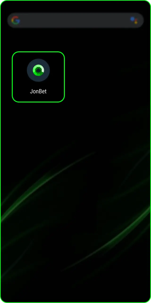 Abra o aplicativo Jonbet no Android e faça seu login agora.