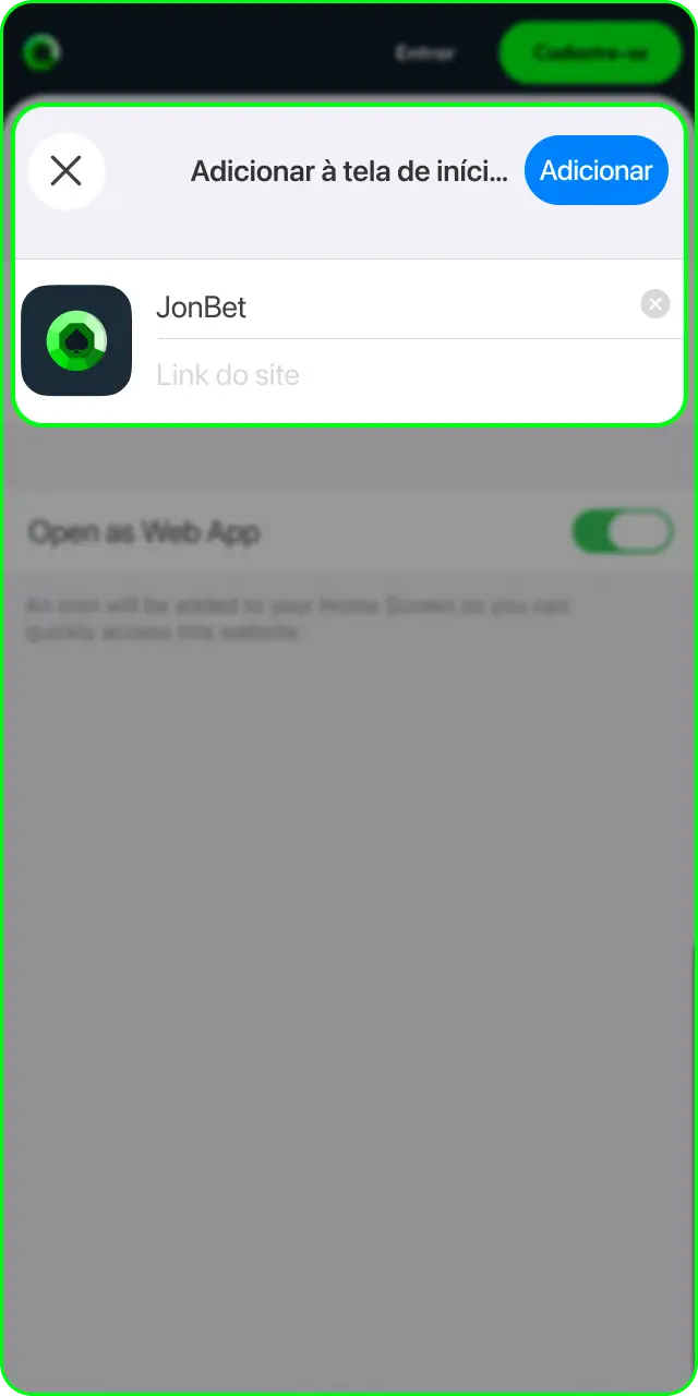 Confirme a instalação no iOS e comece a usar o aplicativo Jonbet.