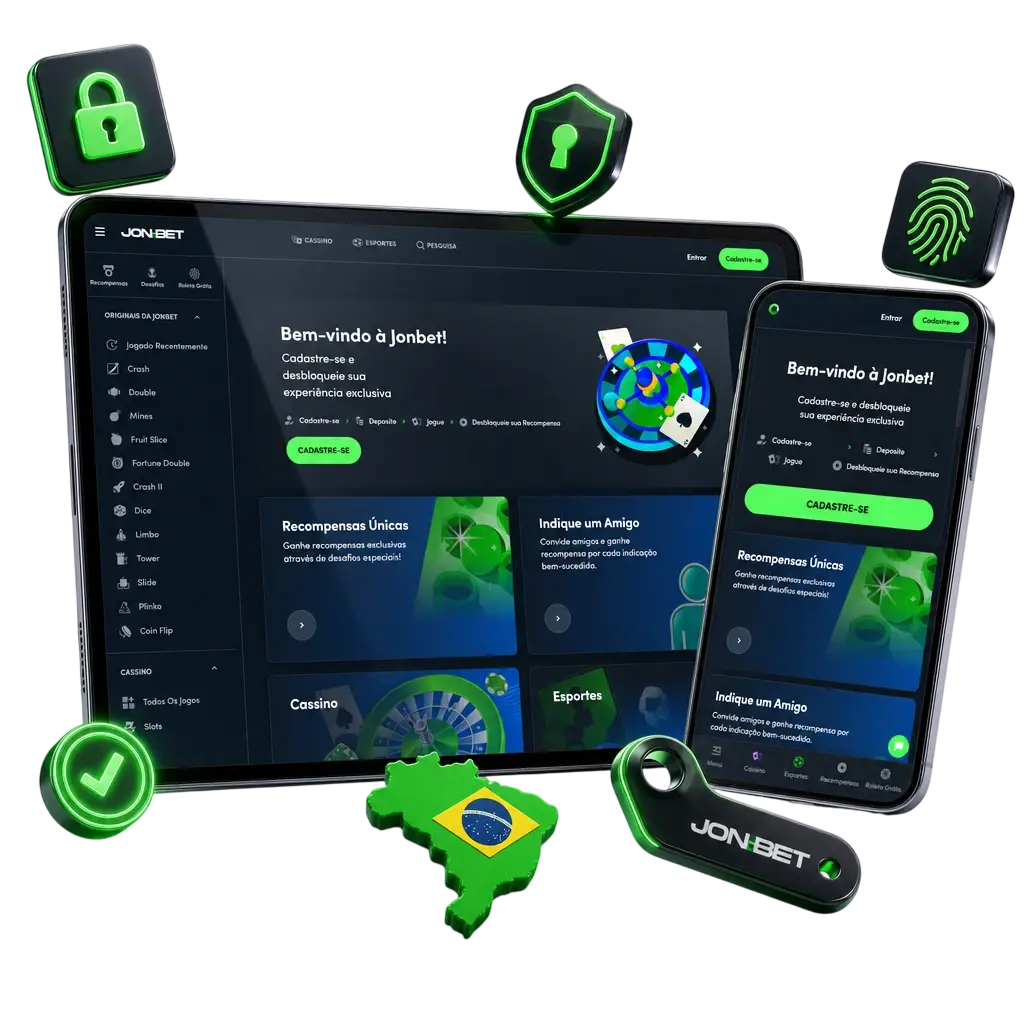 Tela de login da Jonbet mostrando campos para CPF ou celular e senha para acessar a conta