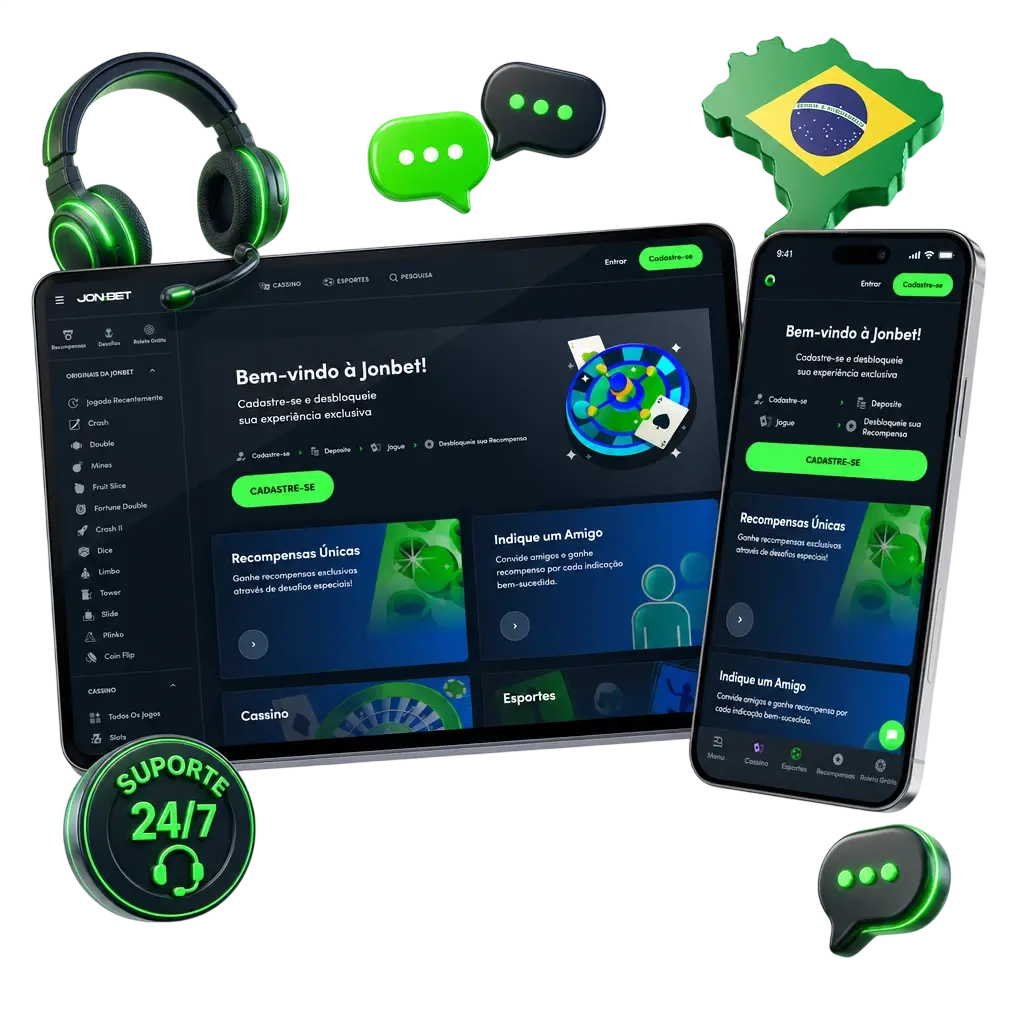 Suporte 24/7 da Jonbet: chat ao vivo, e-mail, Telegram e central de ajuda para dúvidas sobre jogos e conta.
