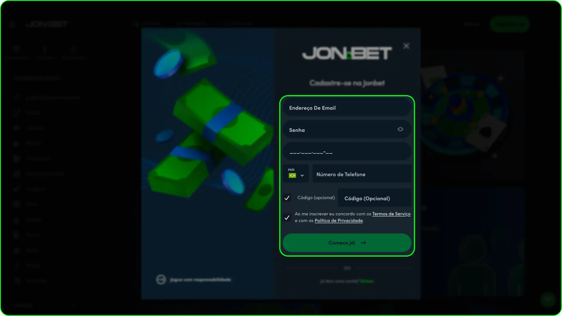 Registre-se na plataforma para saber como apostar em MMA na Jonbet.