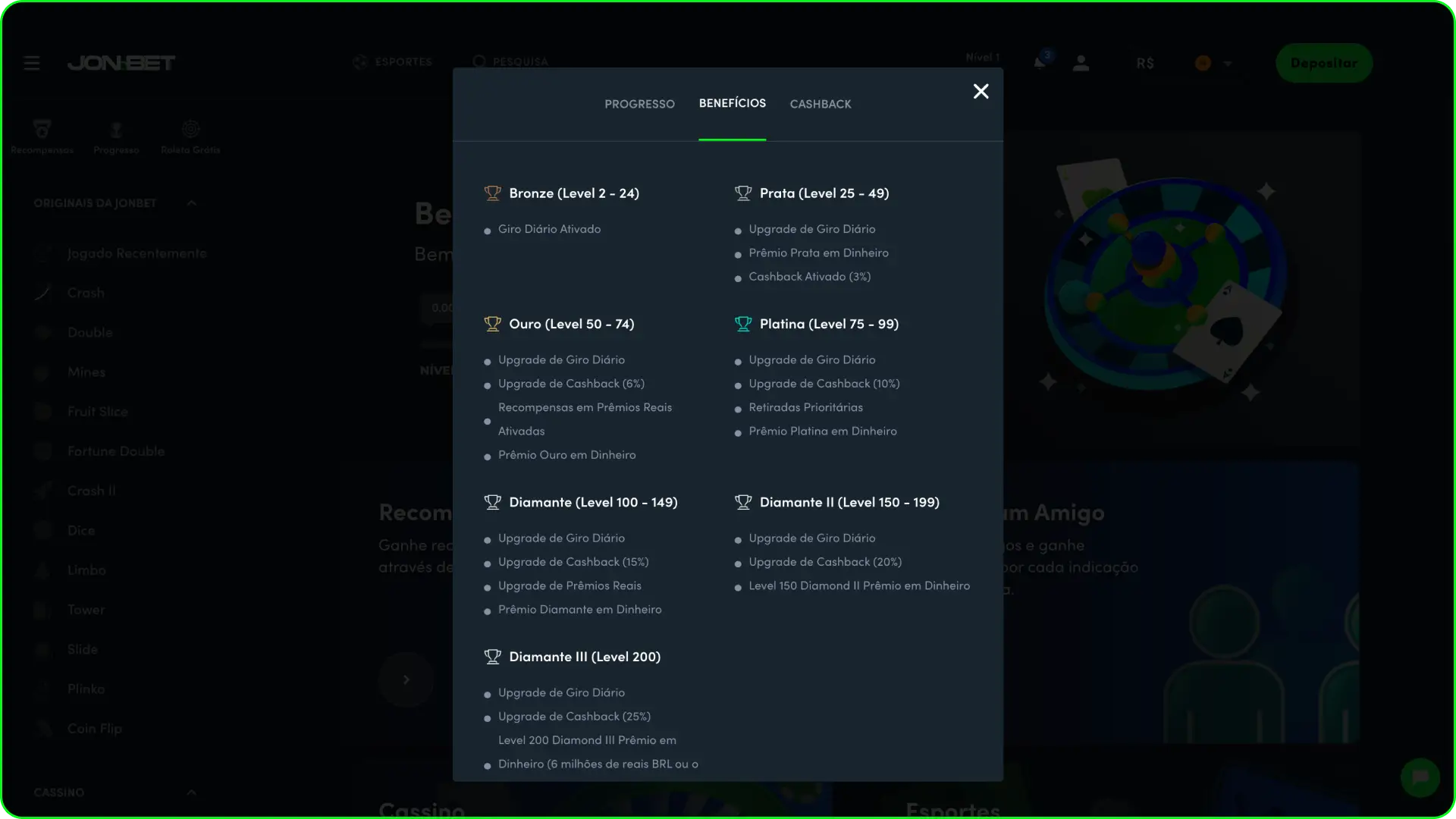 Cadastre-se no clube VIP do site oficial da Jonbet e receba prêmios.