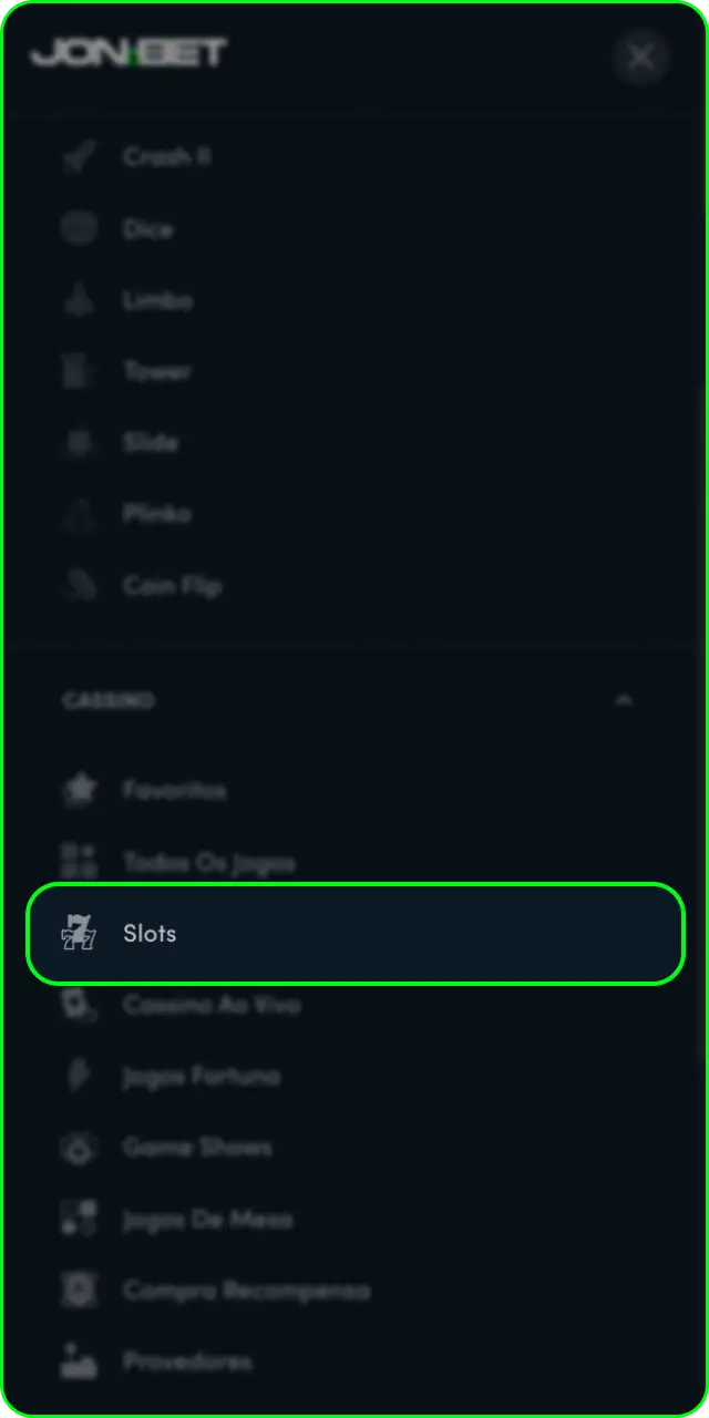 Abra o catálogo de slots na Jonbet e escolha sua opção.